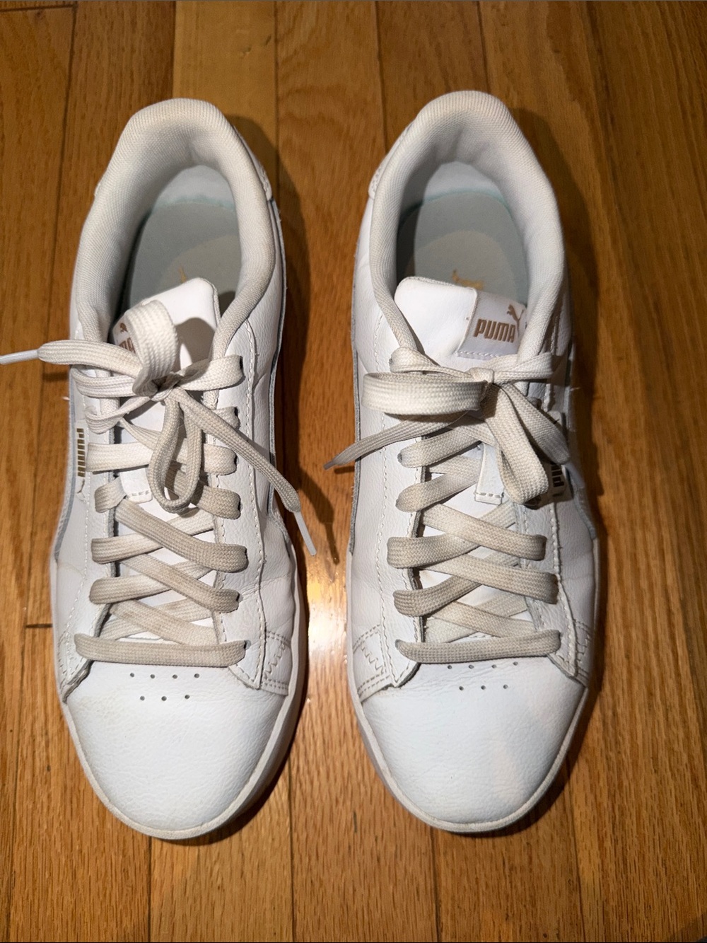 Puma White Low-Top Leather Sneakers